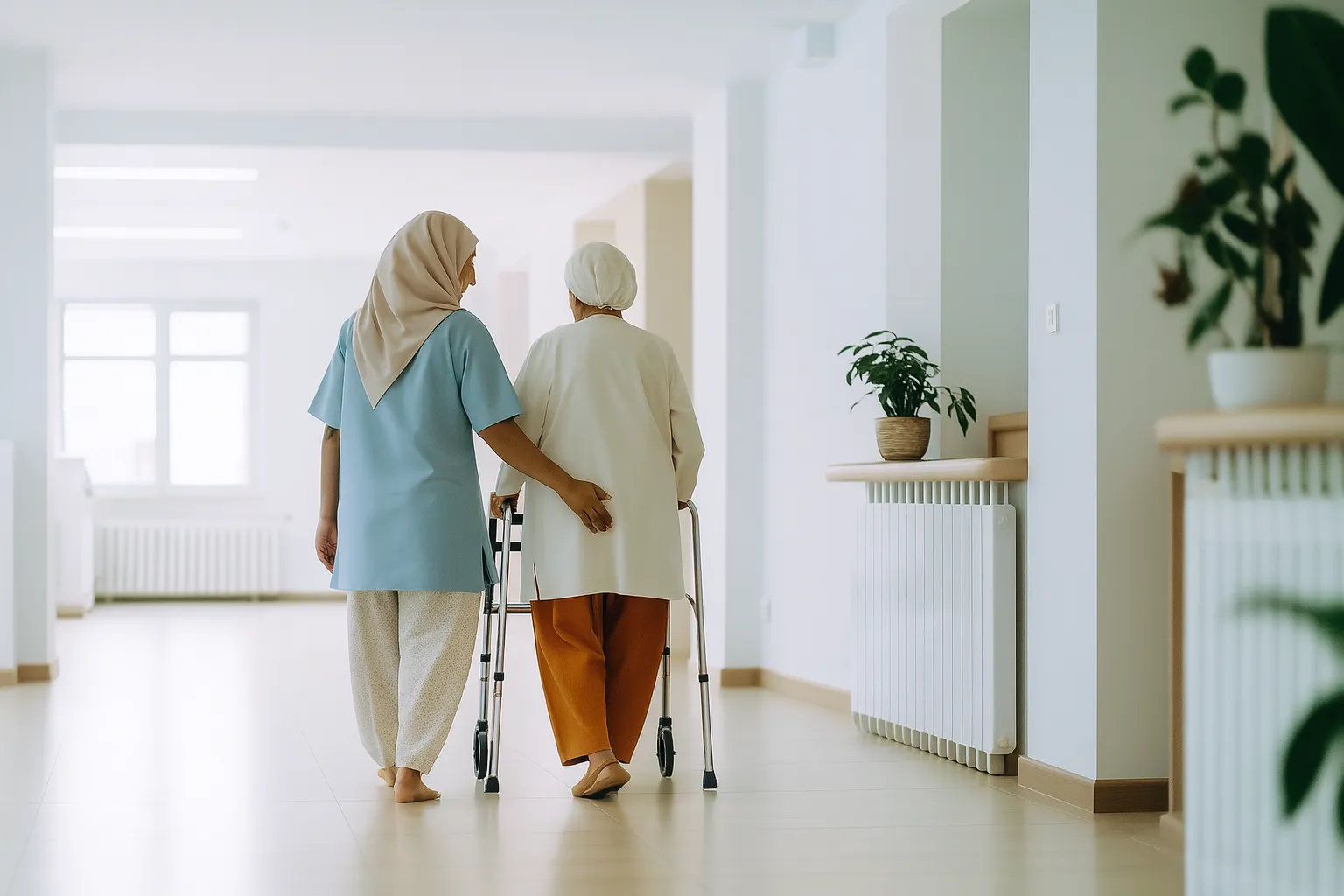 Caregiver helping with daily home tasks